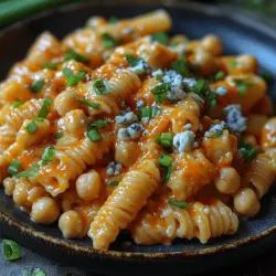 Spicy Creamy Buffalo Chickpea Pasta Recipe
