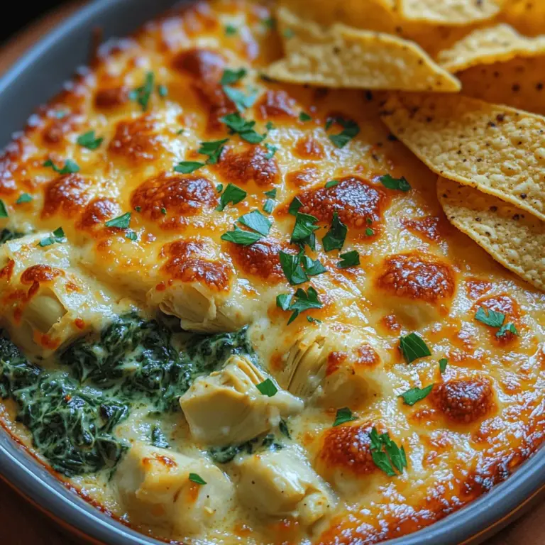 Creamy spinach artichoke bake is a dish that has gained a special place in the hearts of many food enthusiasts. This delightful blend of creamy textures and rich flavors makes it a popular choice for gatherings, potlucks, and family dinners. Its warm, cheesy goodness has a way of bringing people together, creating a communal experience that’s perfect for sharing. Whether served as a dip with crunchy bread or as a side dish alongside a hearty main course, this bake is an indulgent treat that doesn’t compromise on nutrition.