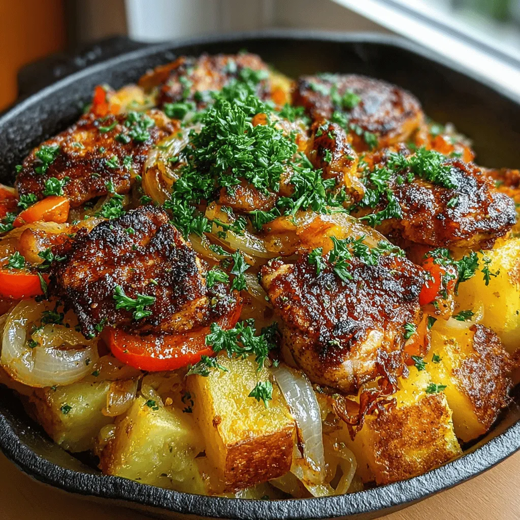 Golden Cajun Potato Hash with Chicken Bites is a vibrant and hearty dish that delivers a delightful mix of textures and flavors. This recipe showcases the culinary magic of Cajun cuisine, which is known for its robust spices, aromatic herbs, and the ability to transform simple ingredients into extraordinary meals. The combination of tender, marinated chicken bites and crispy, golden potatoes creates a satisfying dish that is perfect for breakfast, brunch, or even a cozy dinner.