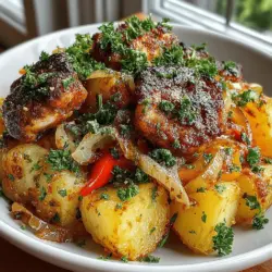 Golden Cajun Potato Hash with Chicken Bites
