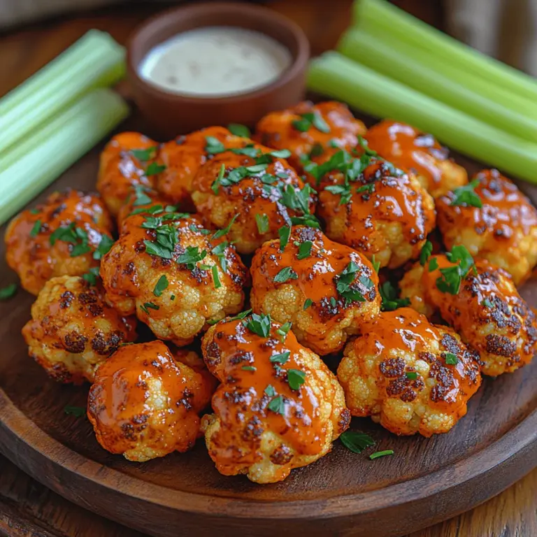 Once your cauliflower bites are perfectly baked and crispy, it’s time to bring in the star of the show: the buffalo sauce. In a large mixing bowl, carefully add your baked cauliflower florets. Pour the prepared buffalo sauce over the cauliflower, ensuring that every piece is generously coated.
