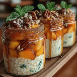 Peach Cobbler Overnight Oats Recipe