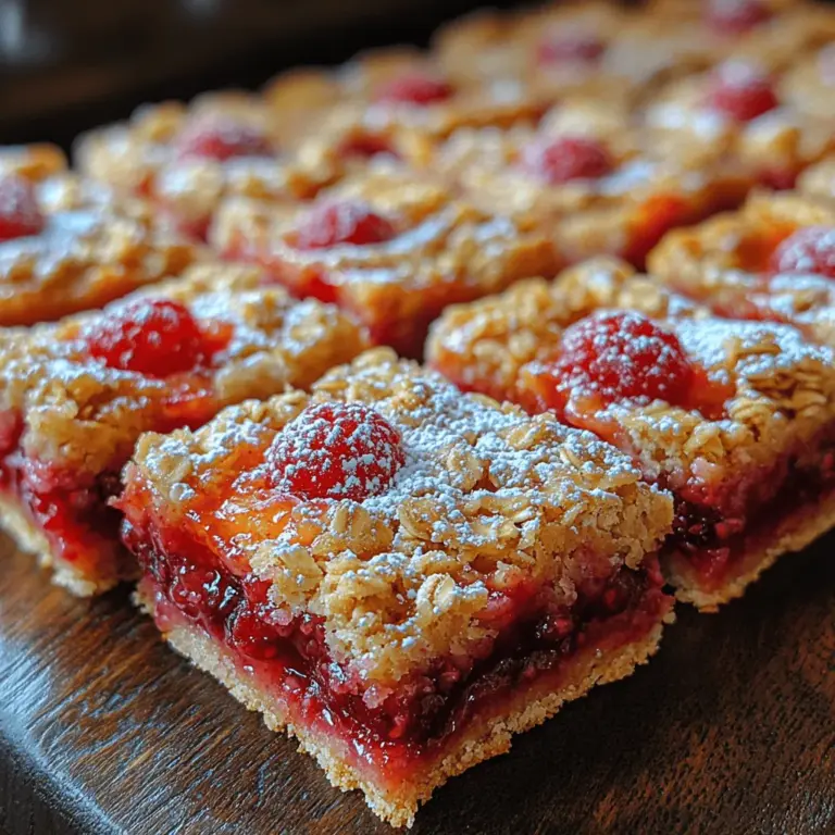 Sweet Raspberry Oat Crumble Bars are a delectable treat that perfectly balances the tartness of fresh raspberries with the sweetness of a crunchy oat topping. This delightful dessert serves as an ideal choice for any occasion—whether you’re hosting a gathering, indulging in an afternoon snack, or looking for a wholesome option to satisfy your sweet tooth. The beauty of this recipe lies not only in its flavor but also in its simplicity; with just a few wholesome ingredients, you can create a batch of bars that are sure to impress friends and family alike.