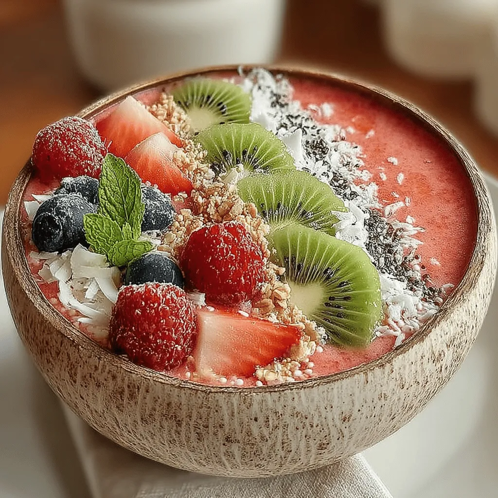 To achieve the ideal thick and creamy texture for your Watermelon Bliss Smoothie Bowl, the use of frozen fruits is crucial. Freezing fruit not only enhances the thickness of your smoothie but also keeps it refreshingly cool, making it a perfect treat for hot summer days. When you use frozen watermelon, bananas, and any other fruits you choose, the result is a bowl that is not only visually appealing but also satisfying to eat.