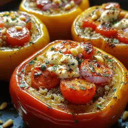 Herbed Feta Stuffed Peppers are a culinary masterpiece that beautifully marries vibrant flavors with a host of health benefits. This dish, often found in Mediterranean cuisine, highlights the rich and tangy taste of feta cheese, combined with an array of fresh herbs and spices, all encased in colorful bell peppers. Not only do these stuffed peppers offer a feast for the eyes, but they also serve as a wholesome meal packed with nutrients, making them an ideal choice for both casual weeknight dinners and more formal gatherings.