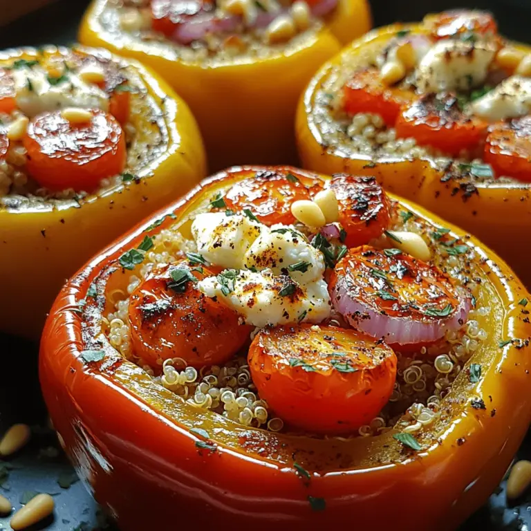 Herbed Feta Stuffed Peppers are a culinary masterpiece that beautifully marries vibrant flavors with a host of health benefits. This dish, often found in Mediterranean cuisine, highlights the rich and tangy taste of feta cheese, combined with an array of fresh herbs and spices, all encased in colorful bell peppers. Not only do these stuffed peppers offer a feast for the eyes, but they also serve as a wholesome meal packed with nutrients, making them an ideal choice for both casual weeknight dinners and more formal gatherings.