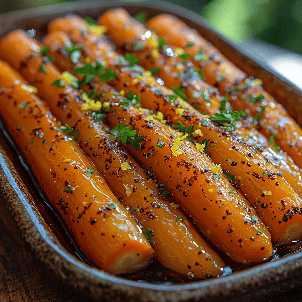 Citrus Honey Glazed Carrots are a delightful dish that beautifully marries the natural sweetness of carrots with the zesty brightness of citrus and the rich, comforting notes of honey. This vibrant side dish not only adds a pop of color to your plate but is also a fantastic way to showcase seasonal produce. Whether served at a holiday feast, a family dinner, or a casual lunch, these glazed carrots are sure to impress with their simple yet sophisticated flavor profile.