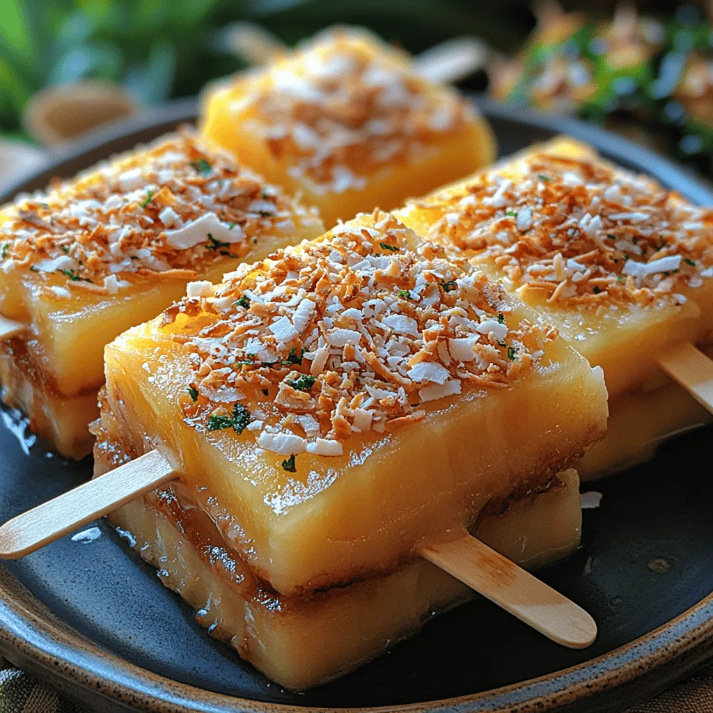 As summer approaches, the desire for refreshing treats becomes a top priority. One delectable option that captures the essence of warm, sunny days is the Tropical Bliss Coconut Pineapple Pops. This recipe showcases the vibrant and delightful flavors of coconut and pineapple, two ingredients that embody the spirit of the tropics. Imagine biting into a creamy popsicle that bursts with the sweetness of ripe pineapples, complemented by the rich, soothing taste of coconut. Not only are these pops a feast for the senses, but they also offer a healthier alternative to store-bought frozen treats.