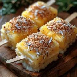 As summer approaches, the desire for refreshing treats becomes a top priority. One delectable option that captures the essence of warm, sunny days is the Tropical Bliss Coconut Pineapple Pops. This recipe showcases the vibrant and delightful flavors of coconut and pineapple, two ingredients that embody the spirit of the tropics. Imagine biting into a creamy popsicle that bursts with the sweetness of ripe pineapples, complemented by the rich, soothing taste of coconut. Not only are these pops a feast for the senses, but they also offer a healthier alternative to store-bought frozen treats.