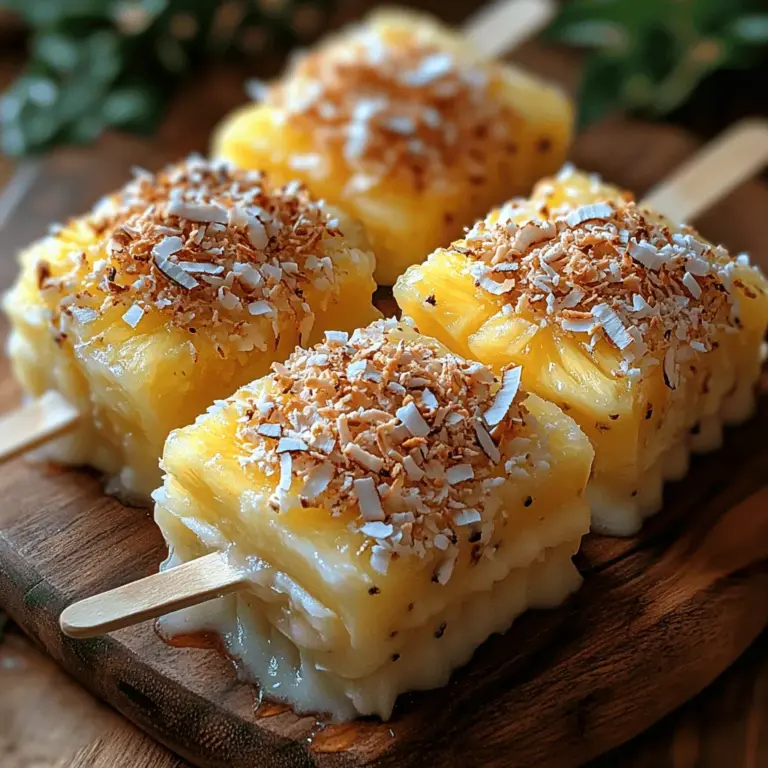 As summer approaches, the desire for refreshing treats becomes a top priority. One delectable option that captures the essence of warm, sunny days is the Tropical Bliss Coconut Pineapple Pops. This recipe showcases the vibrant and delightful flavors of coconut and pineapple, two ingredients that embody the spirit of the tropics. Imagine biting into a creamy popsicle that bursts with the sweetness of ripe pineapples, complemented by the rich, soothing taste of coconut. Not only are these pops a feast for the senses, but they also offer a healthier alternative to store-bought frozen treats.