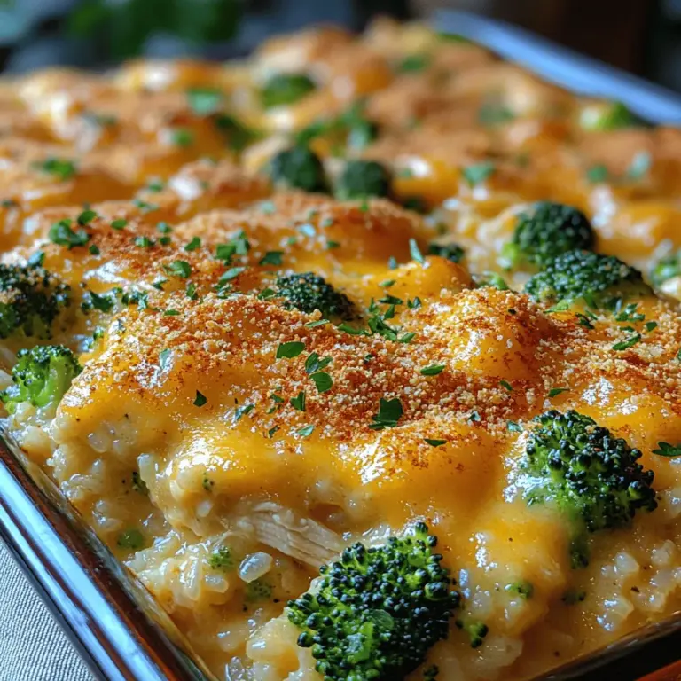 When it comes to comforting meals, few dishes evoke the same warm feelings as a casserole. Casseroles are the epitome of home-cooked goodness, offering a blend of flavors and textures that come together in one hearty dish. Among the myriad options available, the Cheesy Chicken Broccoli Rice Bake stands out as a quintessential family-friendly recipe that promises to please even the pickiest of eaters. This dish not only satisfies hunger but also brings families together around the dinner table, making it a staple for weeknight meals.