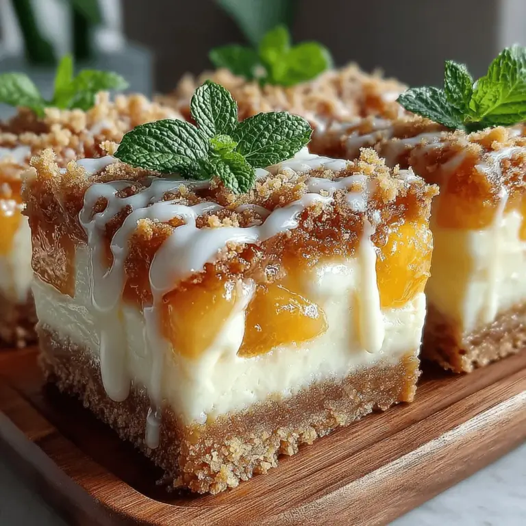 As the sun shines bright and the air warms up, the craving for refreshing desserts becomes almost irresistible. Among the myriad of summer treats, few can compete with the delightful Peachy Bliss Chilled Dessert Bars. These bars encapsulate the very essence of summer, combining the natural sweetness of ripe peaches with a creamy, dreamy filling that melts in your mouth. Nestled atop a buttery graham cracker crust, these no-bake dessert bars are not just a feast for the taste buds; they also offer a visually stunning presentation that makes them perfect for any occasion.