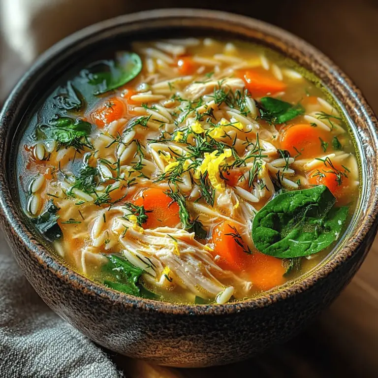 Embrace the vibrant flavors of the Mediterranean with this Zesty Medley: Light Greek Lemon Chicken Soup. This delightful dish is more than just a meal; it is a comforting embrace on a chilly day, bursting with brightness and freshness. Originating from Greece, this soup reflects the country's rich culinary traditions that emphasize the use of wholesome ingredients, aromatic herbs, and zesty flavors. The Greek diet is celebrated for its health benefits and emphasis on fresh produce, making this soup not only delicious but also nourishing.