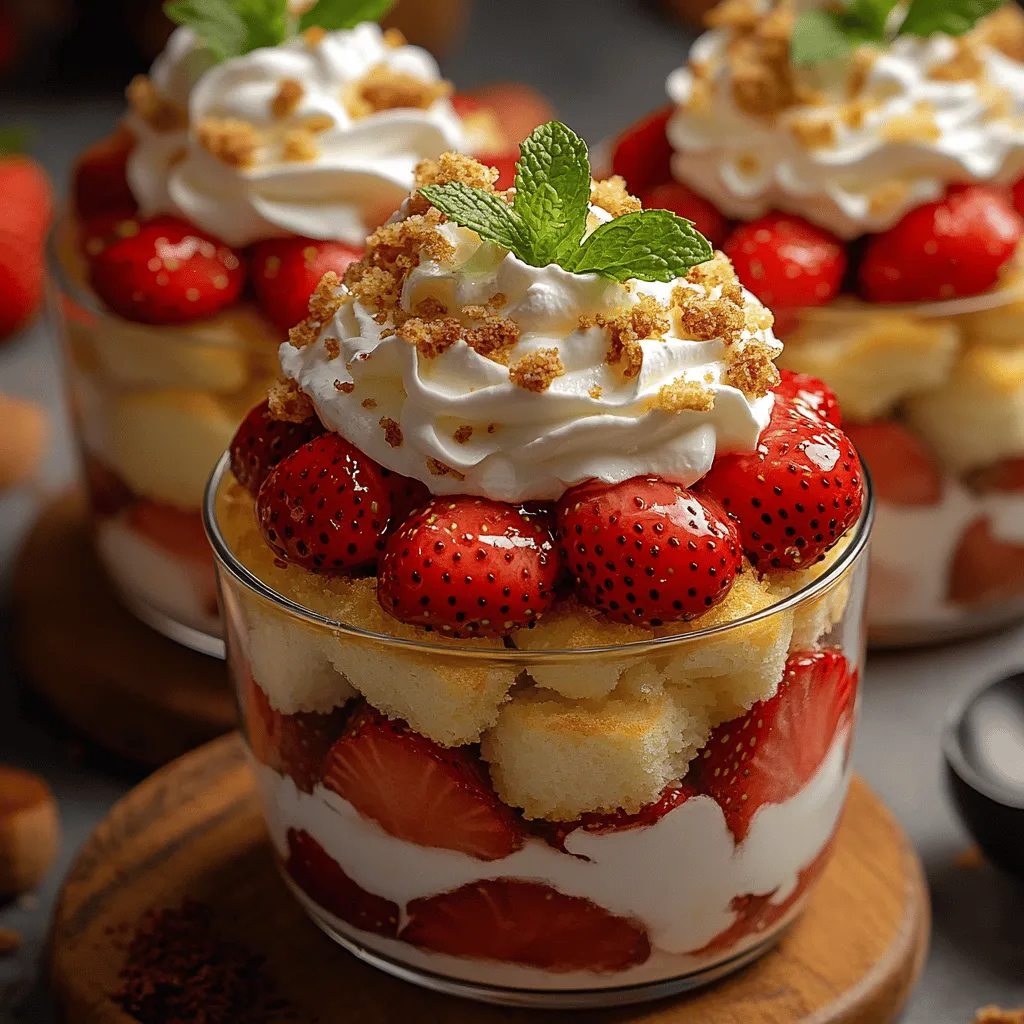 Strawberry shortcake is a classic dessert that evokes feelings of nostalgia and warmth. Its origins can be traced back to the 19th century, where it emerged as a popular summer treat, particularly in North America. The combination of sweet, ripe strawberries paired with fluffy whipped cream and light, buttery cake creates a symphony of flavors and textures that is truly irresistible. What makes our Luscious Strawberry Shortcake Cups special is not only their mouthwatering taste but also their elegant presentation, making them perfect for gatherings, parties, or simply to enjoy as a delightful end to a meal.