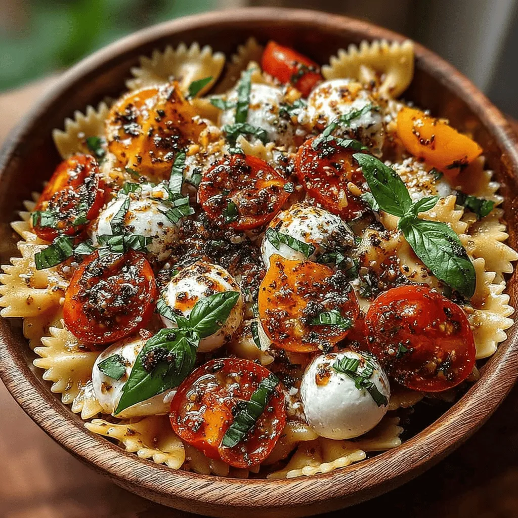 Introducing the Mediterranean Bliss Caprese Pasta Salad, a dish that bursts with vibrant flavors, fresh ingredients, and an effortless preparation that makes it an ideal choice for any occasion. This delightful pasta salad seamlessly combines the essence of Mediterranean cuisine with the classic elements of a Caprese salad, featuring ripe tomatoes, creamy mozzarella, fragrant basil, and perfectly cooked pasta. Whether served as a refreshing side dish at a summer barbecue or as a light main course for a weeknight dinner, this recipe embodies the spirit of Mediterranean dining—simple, wholesome, and full of flavor.