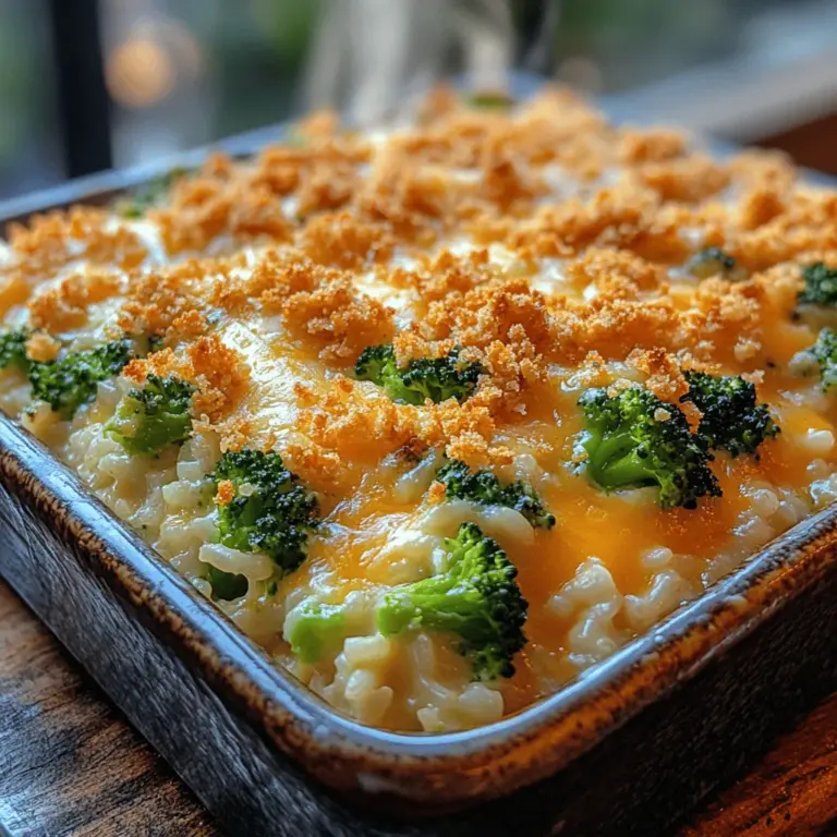Comfort food holds a special place in our hearts and kitchens, often evoking memories of family gatherings, cozy nights, and the warmth of home-cooked meals. Among the myriad of comfort foods, casseroles stand out as a beloved staple in many households across cultures. They embody convenience, flavor, and the ability to bring people together at the dinner table. The Cheesy Delight Broccoli Rice Casserole is a quintessential example of this genre, offering a delightful fusion of textures and flavors that make it an ideal dish for any occasion—be it a bustling weeknight dinner, a family reunion, or a potluck gathering.