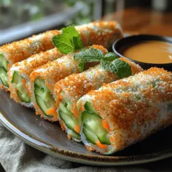 Filling the wrapper is an essential step when preparing Crunchy Avocado Spring Rolls. The way you layer your ingredients can significantly impact both the flavor and presentation of the rolls. Start with a base layer of fresh greens such as lettuce or spinach, followed by sliced avocado, which provides a creamy texture. Next, add colorful veggies like shredded carrots, thinly sliced bell peppers, and cucumber for a refreshing crunch.