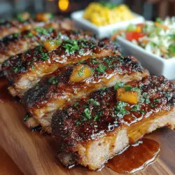 Sticky BBQ Ribs with Peach Bourbon Glaze
