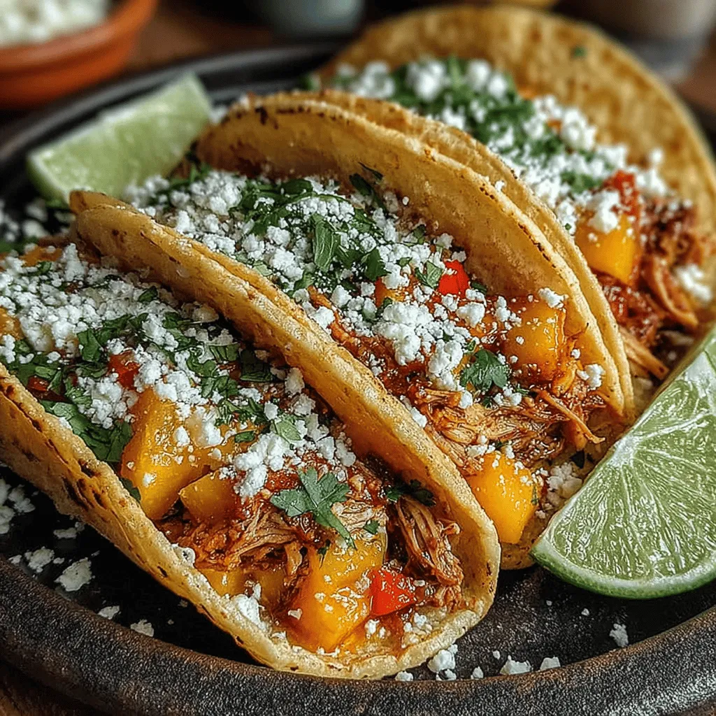 Discover a delightful fusion of flavors with our Sweet & Spicy Peach Chicken Tacos! This recipe combines tender, marinated chicken thighs with the sweetness of ripe peaches and the crunch of fresh vegetables, all wrapped in warm tortillas. Perfect for a weeknight dinner or a weekend gathering, these tacos are a guaranteed crowd-pleaser. The marriage of sweet and spicy elements creates an explosion of taste that will leave your guests asking for seconds.