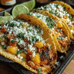 Sweet & Spicy Peach Chicken Tacos