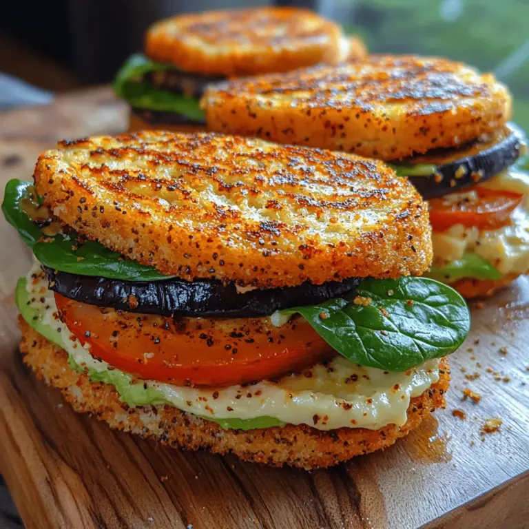 Crispy Eggplant Sandwich Slices offer a delightful culinary experience that bridges the gap between comfort food and health-conscious eating. This recipe transforms the often-overlooked eggplant into a crispy, savory filling that can satisfy both vegetarians and meat-lovers alike. With its unique texture and ability to absorb flavors, eggplant becomes a star ingredient in this sandwich, creating a meal that is not only delicious but also loaded with nutrients. Perfect for a quick lunch or a light dinner, these crispy slices bring a burst of flavor to your table.