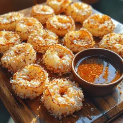 Golden Coconut Shrimp with Chili Honey Dip is a captivating dish that perfectly marries the succulent flavor of shrimp with a light, crispy coconut coating, complemented by a sweet and spicy chili honey dip. This recipe not only offers a delightful taste experience but also presents beautifully, making it an ideal choice for entertaining guests or enjoying a cozy night in. The combination of textures and flavors—from the crunch of the coconut coating to the warmth of the chili dip—creates an explosion of taste that is sure to impress.