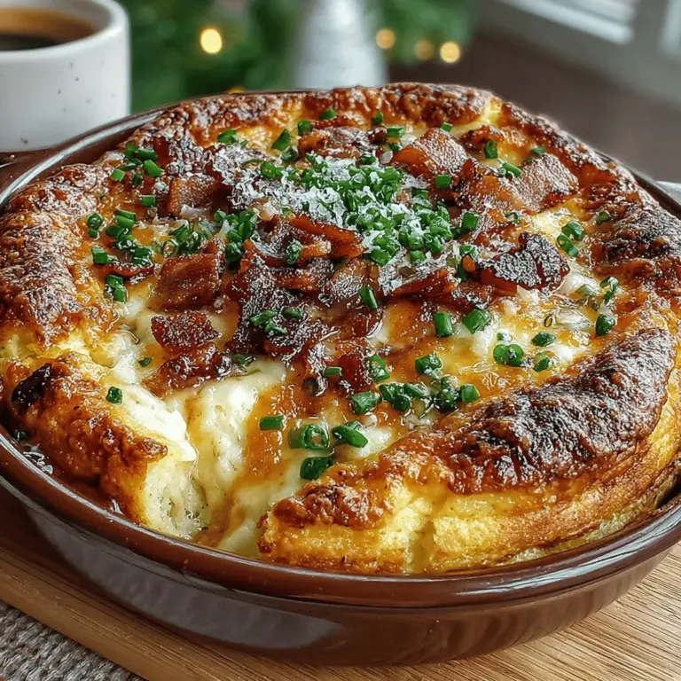 The Smoky Gouda & Bacon Grits Bake is a dish that embodies the essence of Southern comfort food. With its creamy texture, hearty ingredients, and rich flavors, it offers a delightful twist on the traditional grits casserole. This dish not only satisfies the palate but also warms the soul, making it a perfect choice for breakfast, brunch, or as a savory side dish at any gathering.