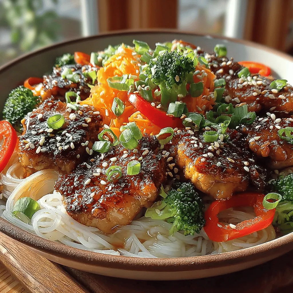 If you’re looking for a dish that perfectly balances sweet and savory flavors, look no further than Sweet & Savory Sticky Teriyaki Chicken Noodle Bowls. This delightful recipe brings together succulent chicken thighs glazed in a rich teriyaki sauce, served over a bed of tender rice noodles and vibrant vegetables. Each bite offers a flavorful explosion that makes it a favorite for family dinners and meal prep alike.