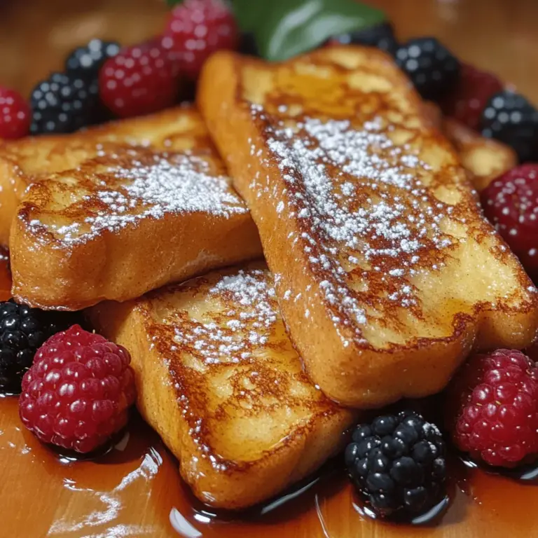 When it comes to breakfast or brunch, few dishes capture the heart quite like Golden Baked French Toast Sticks. These delightful treats are more than just a meal; they are a culinary experience that tantalizes the taste buds with a perfect balance of textures. The crispy exterior gives way to a soft, custardy center, making them an ideal choice for both adults and children alike. Whether you’re hosting a family gathering or enjoying a leisurely weekend morning, Golden Baked French Toast Sticks are versatile enough to fit any occasion.