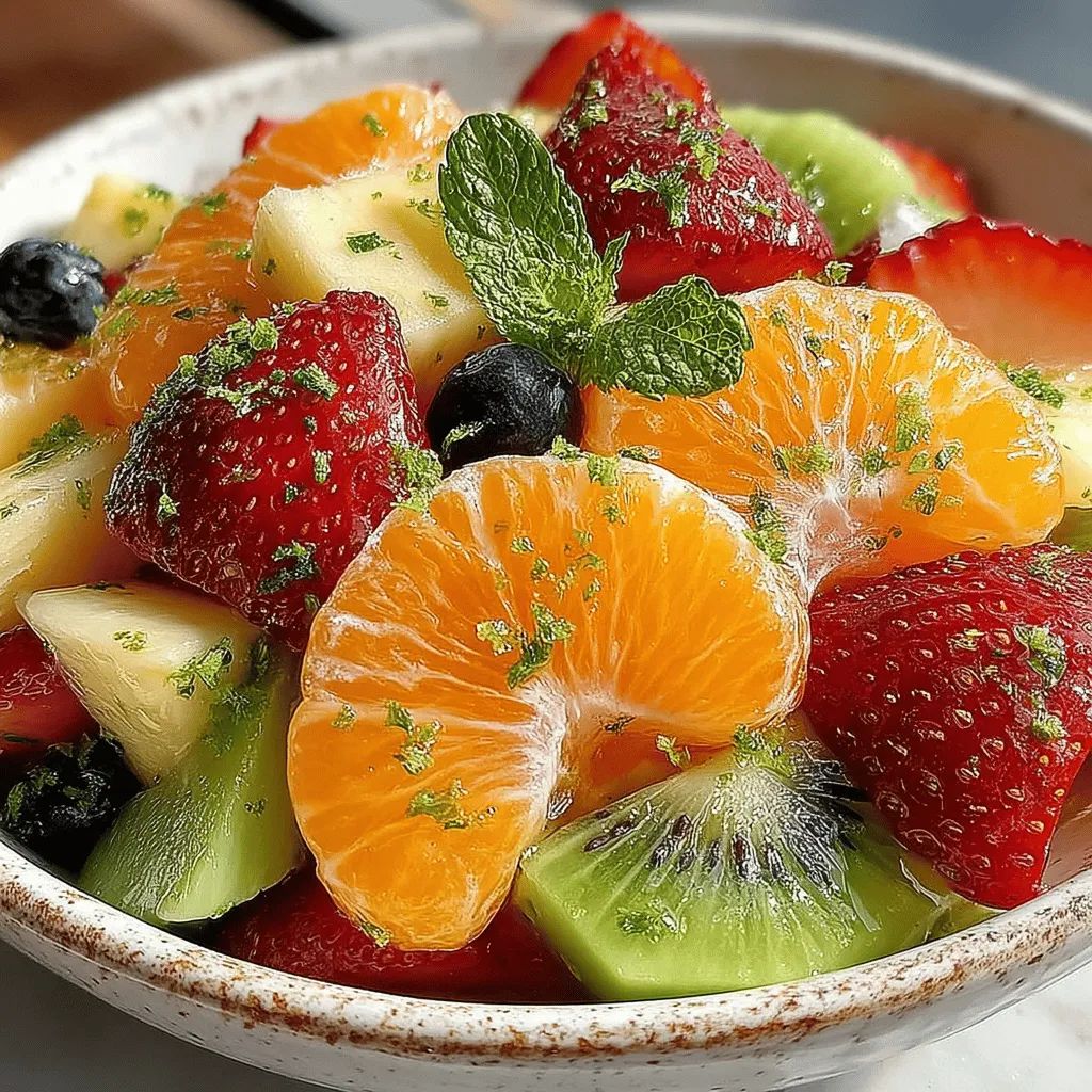 The fruit selection in the Refreshing Citrus Mint Fruit Salad is purposeful, with each fruit contributing its own health benefits: