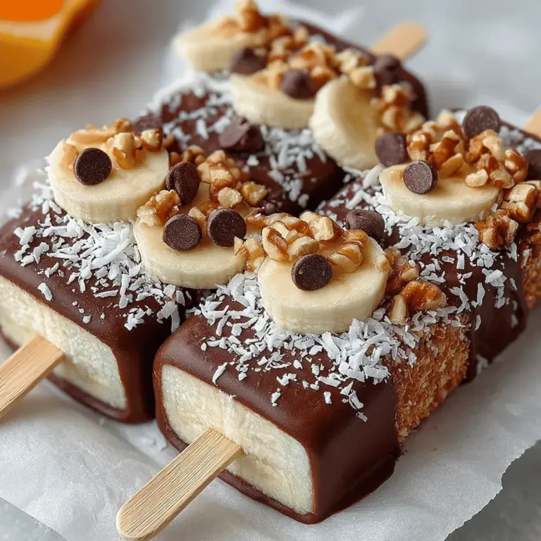 If you're on the hunt for a delectable dessert that beautifully marries the rich, creamy taste of chocolate with the natural sweetness of bananas, look no further than Choco-Banana Bliss Pops. This delightful treat not only satisfies your sweet tooth but also offers a healthier option that can be enjoyed by all ages. The process of creating these blissful pops is simple, making them an ideal choice for quick snacks, party treats, or a fun cooking project with kids.