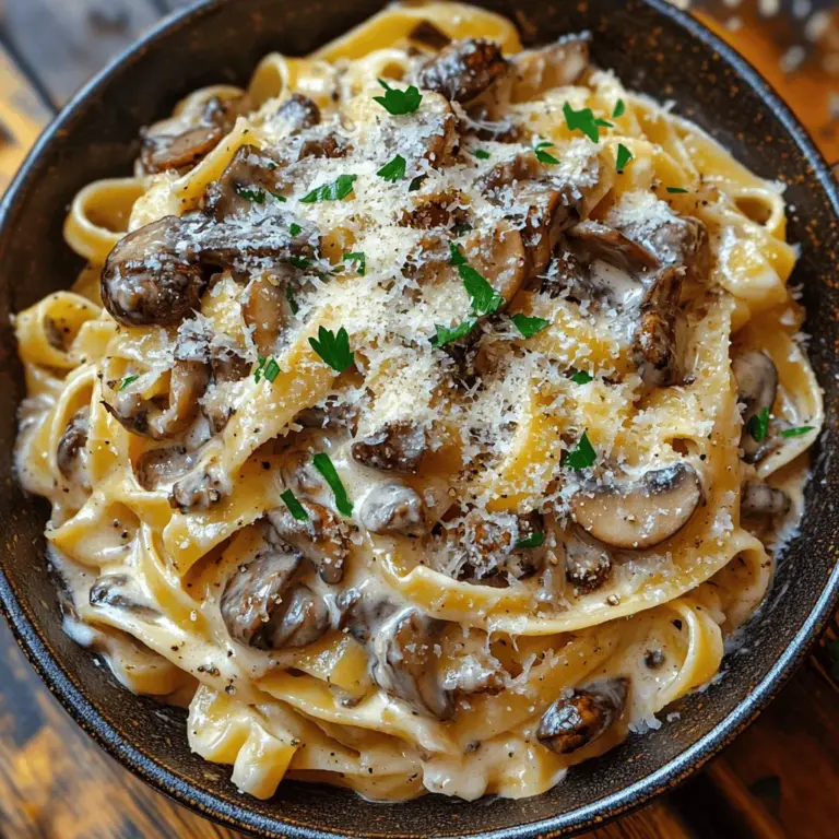 When it comes to selecting the perfect pasta for your Creamy Wild Mushroom Pasta, the choices often boil down to fettuccine or tagliatelle. Both options are excellent candidates for creamy sauces, but they each offer distinct textures that can elevate your dish. Fettuccine, with its flat and wide shape, provides a substantial surface area that allows the sauce to cling beautifully, ensuring each bite is packed with flavor. On the other hand, tagliatelle, which is slightly thinner but still ribbon-like, offers a delicate mouthfeel that pairs harmoniously with the richness of the cream. Whichever you choose, ensure that your pasta is of high quality; fresh pasta is always preferable but dried pasta can work wonderfully in a pinch.