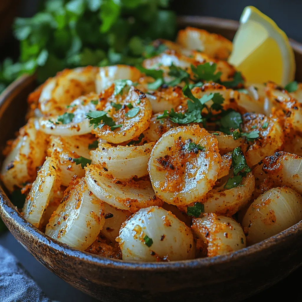 To begin crafting your crispy spicy onion petals, the first step is slicing the onions properly. Start with large, firm onions—Vidalia or yellow onions work best due to their sweetness and size. Here’s how to slice them into petals while keeping them connected at the base for optimal frying: