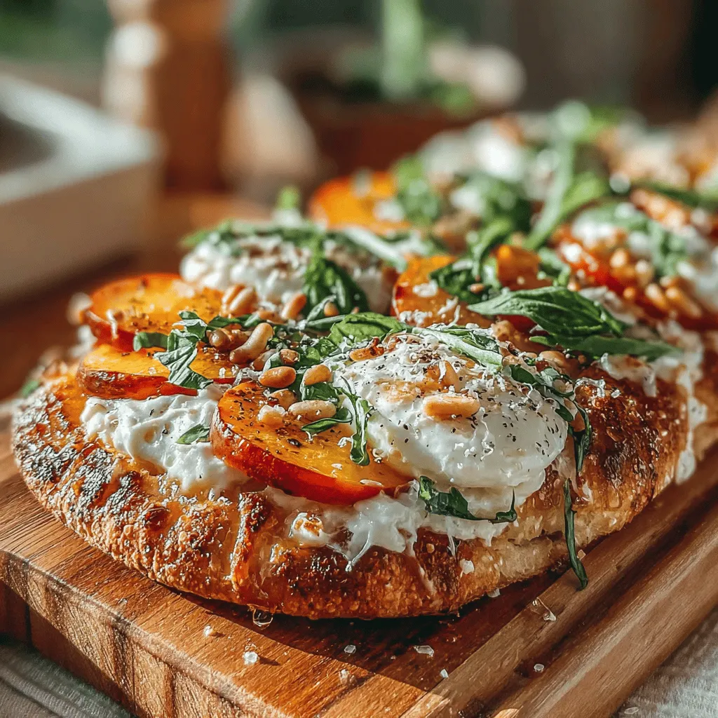 The Peach & Basil Flatbread Delight is a culinary masterpiece that brings together the vibrant flavors of summer in a single dish. As the warm months usher in an abundance of fresh peaches, this recipe capitalizes on their juicy sweetness, pairing them with the aromatic essence of basil and the creamy richness of fresh mozzarella. This delightful combination makes for an exceptional appetizer or a light meal that is not only visually appealing but also brimming with taste.