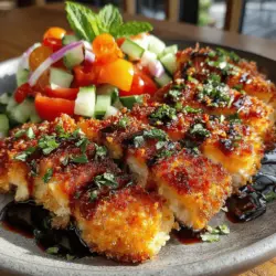 Golden Crunch Chicken Cutlets with Fresh Garden Tomato Salad
