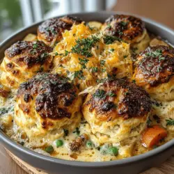 Savory Cheddar Herb Biscuit Pot Pie Recipe