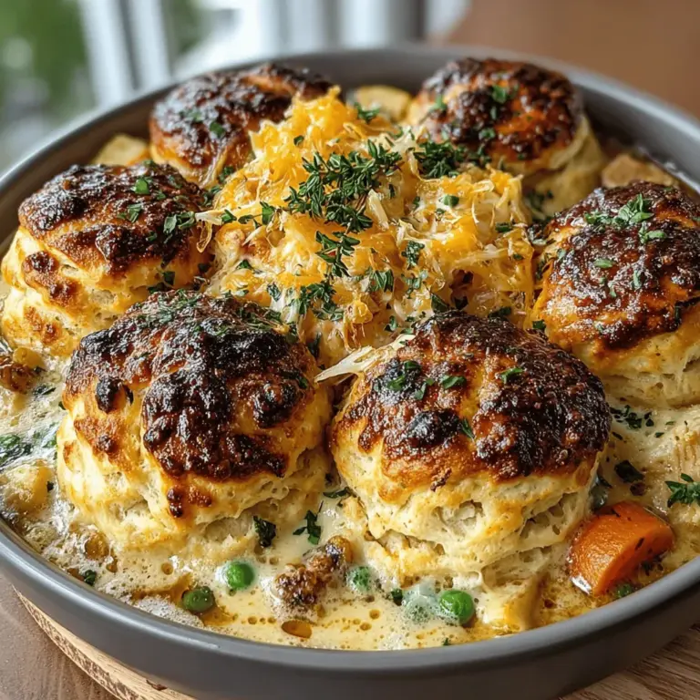 When it comes to comfort food that evokes feelings of home and warmth, few dishes can compete with the classic pot pie. The Savory Cheddar Herb Biscuit Pot Pie takes this beloved traditional meal and infuses it with modern flair, creating a dish that not only satisfies hunger but also delights the palate. The warm, creamy filling is enveloped in a flaky, buttery crust made from savory cheddar herb biscuits, which elevate the pot pie experience to new heights.