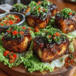 Flavorful Tofu Lettuce Wraps with Strawberry Glaze