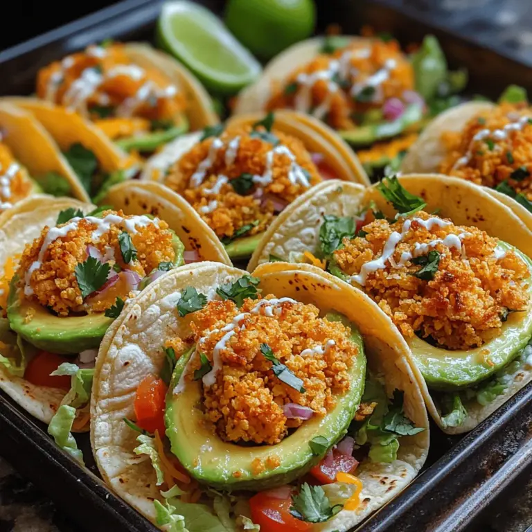 In the world of culinary delights, few combinations are as satisfying as the creamy texture of avocados paired with the crunch of a perfectly baked exterior. Crunchy Baked Avocado Tacos are a delightful twist on traditional tacos, providing a unique blend of flavors and textures that are sure to please any palate. This recipe is not only simple to prepare, but it also emphasizes fresh ingredients, making it a delicious option for both casual weeknight dinners and special occasions. The popularity of avocado-based dishes has surged in recent years, and for good reason—avocados not only offer a rich, buttery flavor but also boast numerous health benefits, making them a staple in many kitchens.