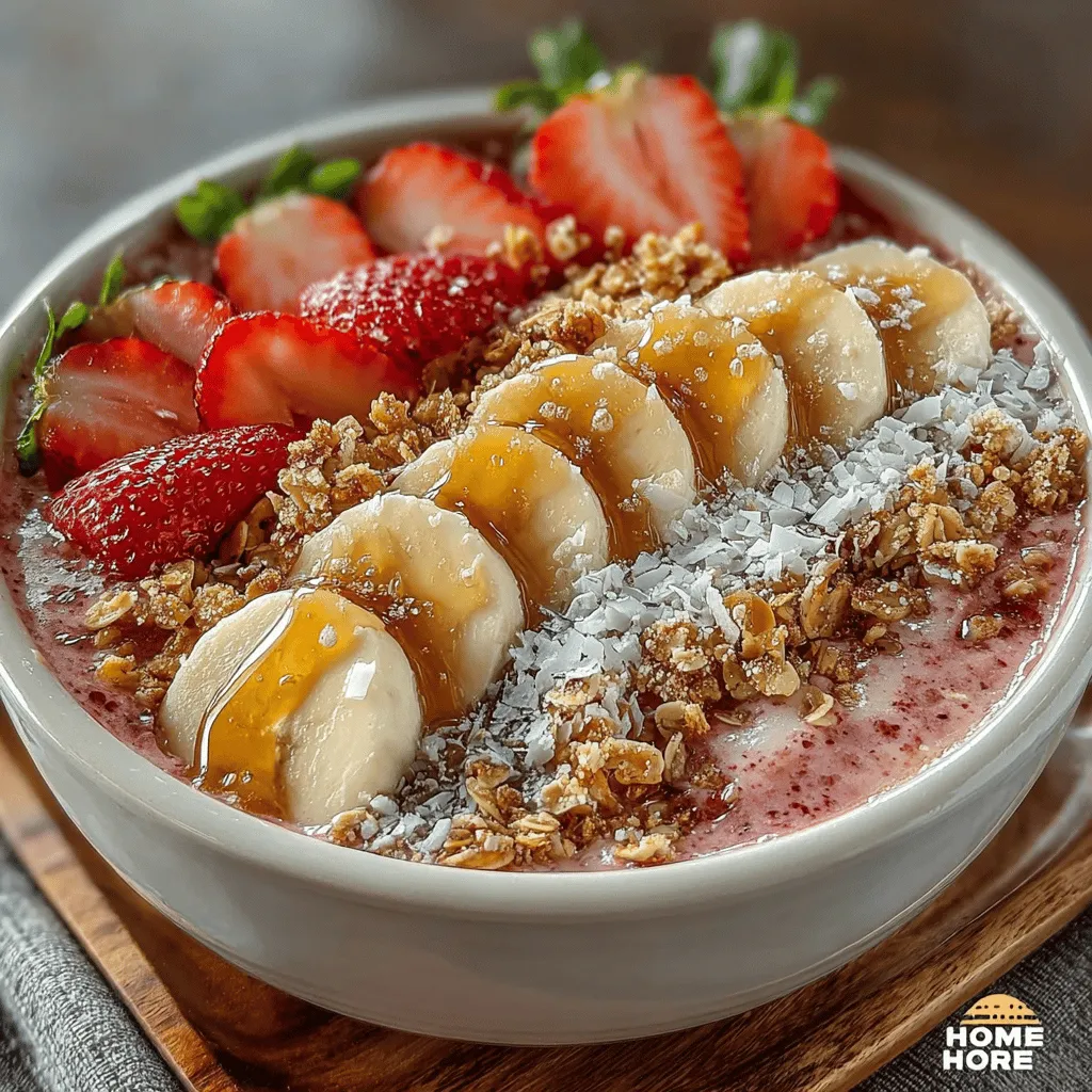 In recent years, smoothie bowls have taken the culinary world by storm, becoming a beloved choice for health-conscious individuals seeking flavorful yet nutritious meals. Their vibrant colors and artistic presentations make them not just a treat for the taste buds, but also a feast for the eyes. As breakfast items or snacks, smoothie bowls provide a versatile canvas for blending a variety of ingredients, topped with an array of delightful add-ons that enhance both taste and texture. Among the myriad of options, the Berry Bliss: Strawberry Banana Smoothie Bowl stands out as a particularly inviting choice, seamlessly combining the sweetness of strawberries and bananas with creamy yogurt for a delicious and wholesome experience.
