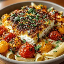 Creamy Baked Feta Pasta with Summer Cherry Tomatoes