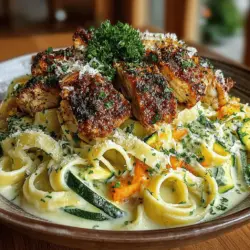 Creamy Chicken & Zucchini Alfredo Delight