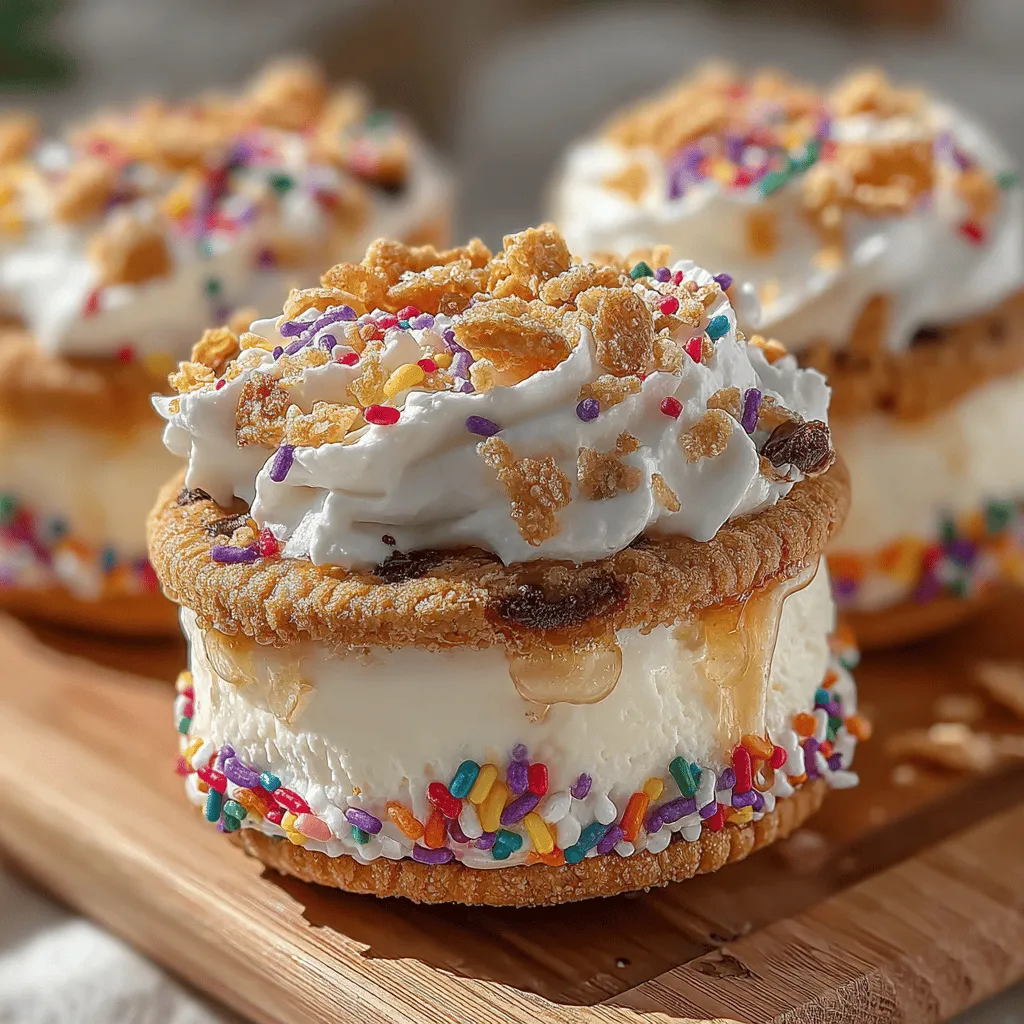 To ensure your Frozen Yogurt Cereal Milk Sandwich Rounds have the perfect texture, mastering the freezing process is essential. Start by assembling your sandwiches—two cereal-coated yogurt rounds with a creamy filling in between. After constructing your rounds, it's important to freeze them correctly to achieve that ideal balance of firmness and creaminess.
