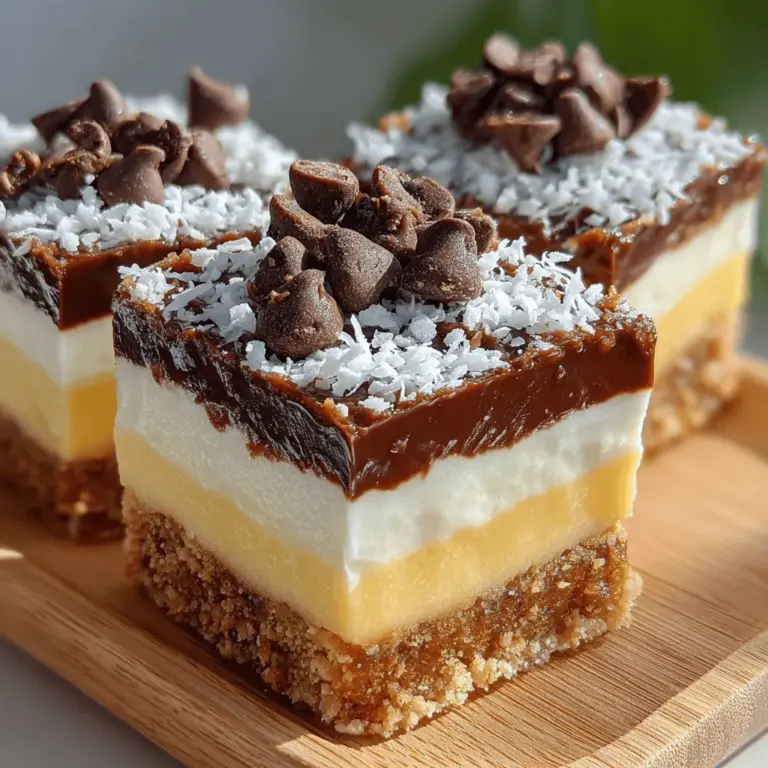 If you’re searching for a nutritious yet indulgent dessert, look no further than frozen banana coconut cream squares. This delightful treat marries the natural sweetness of ripe bananas with the luscious creaminess of coconut, resulting in a dessert that pleases the palate while nourishing the body. Whether you're looking to satisfy a sweet tooth or simply want a refreshing snack on a warm day, these squares are a perfect choice for the entire family. Their easy preparation makes them an attractive option for busy parents, while their wholesome ingredients ensure you can indulge without guilt.