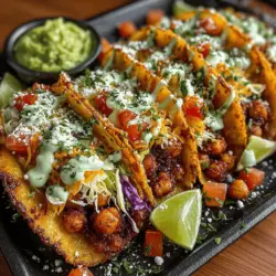 Spicy Chickpea Tacos with Avocado Lime Crema