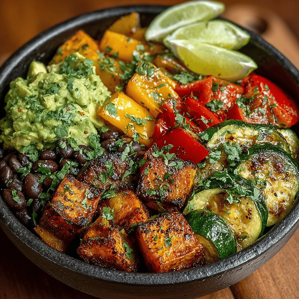 Discover a delightful and nutritious meal with our Zesty Chili Lime Roasted Veggie Bowls. This vibrant dish combines a medley of roasted vegetables, zesty lime, and hearty black beans, making it perfect for lunch or dinner. Packed with flavor and healthy ingredients, these bowls are not only visually appealing but also versatile, catering to a variety of dietary preferences. Whether you’re a vegetarian, vegan, or simply looking to incorporate more plant-based meals into your diet, this recipe will satisfy your cravings and nourish your body.