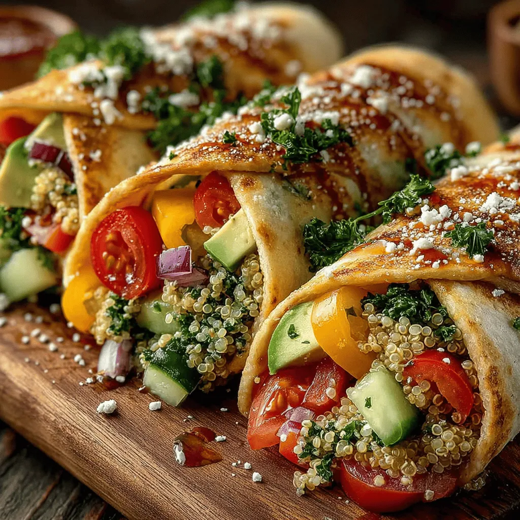 The first step in preparing your Quinoa & Chickpea Salad Wraps is to cook the quinoa. Begin by measuring out one cup of quinoa and rinsing it under cold water in a fine-mesh strainer. Rinsing helps remove the natural coating called saponin, which can impart a bitter taste. After rinsing, transfer the quinoa to a medium saucepan and add two cups of water or vegetable broth for added flavor.