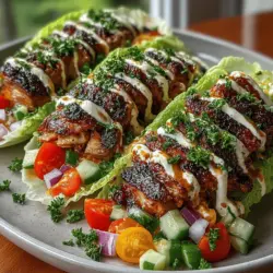 Mini Chicken Shawarma Lettuce Boats Recipe