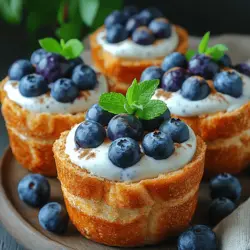 One of the standout features of Frozen Yogurt Blueberry Toast Cups is the vibrant burst of flavor and nutrition that fresh blueberries bring. When preparing your toast cups, consider the arrangement of the blueberries for both taste and visual appeal. To create an eye-catching presentation, you can arrange the blueberries in a circular pattern on top of the yogurt. Start by placing a ring of blueberries around the outer edge of the cup, leaving the center open for a few scattered berries. This not only looks professional but also allows for easy access to the juicy berries with each bite.