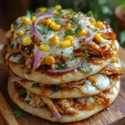 Mini BBQ Chicken Flatbread Stacks Recipe